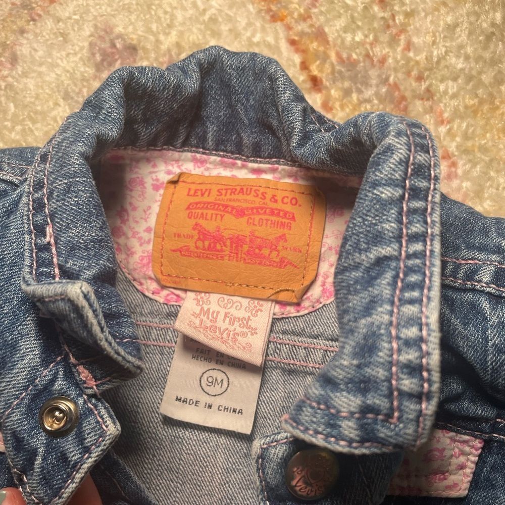 Levi’s Vintage Jean Jacket Button Down 9M girls PINk - Picture 6 of 7